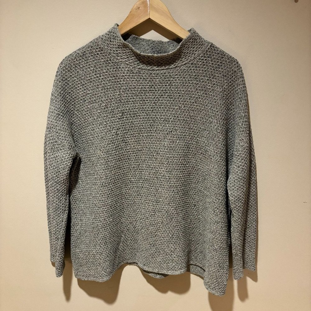 Eileen Fisher Silk Mockneck Sweater - Small, Gray